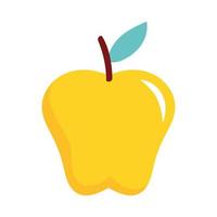 yellow apple fresh fruit nature icon vector