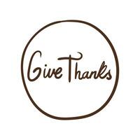 give thanks lettering line style icon vector