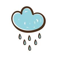 rainy cloud hand draw style icon vector