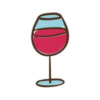 wine cup hand draw style icon vector