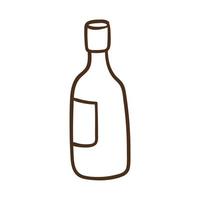 wine bottle line style icon vector
