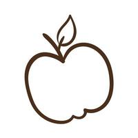 apple fresh fruits line style icon vector