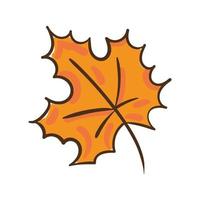 autumn maple leaf hand draw style icon vector