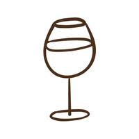 icono de estilo de línea de copa de vino vector