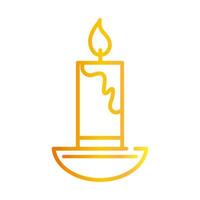 feliz diwali india festival vela en candelabro decoración deepavali religión evento gradiente estilo icono vector