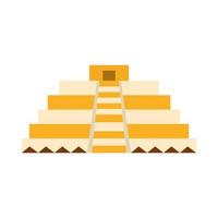 mexican pyramid antique culture folk traditional flat icon vector
