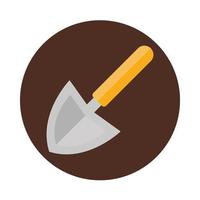 trowel agriculture work equipment farm cartoon block and flat icon vector