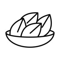 happy diwali india festival deepavali religion event traditional food in bowl line style icon vector