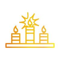 happy diwali india festival celebration candles flame deepavali religion event gradient style icon vector