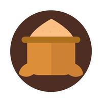 filled sack with grain agriculture and farming block and flat icon vector