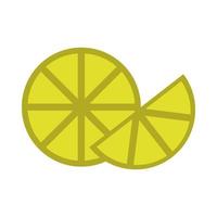 slice lemon citrus fruit tropical flat icon vector