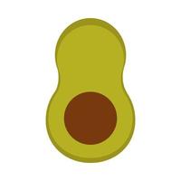 slice avocado vegetable fruit fresh food flat icon vector