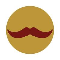 hipster mustache fashion block and flat icon vector