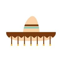 sombrero mexicano, ornamento, ropa, cultura popular, tradicional, plano, icono vector