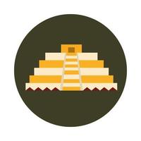 mexican pyramid antique culture folk traditional block and flat icon vector