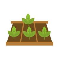agricultura y cultivo de plantas que crecen cama estilo de icono plano vector