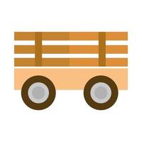 remolque transporte agricultura equipo de trabajo granja dibujos animados icono plano estilo