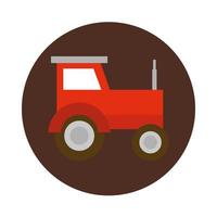 agriculture and farming tractor truck machine work block and flat icon vector