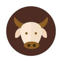 bloque de dibujos animados de granja de vacas de dibujos animados e icono plano vector