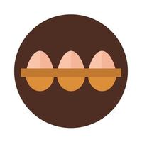 agriculture and farming eggs in box block and flat icon vector