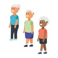 interracial old people persons avatars characters vector