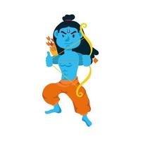 rama god with arch character vector
