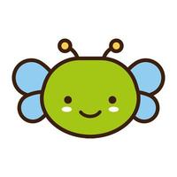 cute little butterfly kawaii animal line and fill style vector