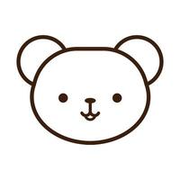 cute little bear kawaii animal line style vector