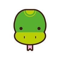 cute little snake kawaii animal line and fill style vector
