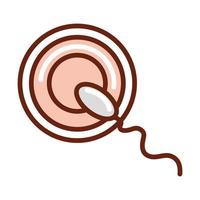 anatomía del cuerpo humano fertilización óvulo esperma órgano salud línea e icono de relleno vector