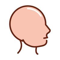 human body profile head anatomy organ health line and fill icon vector