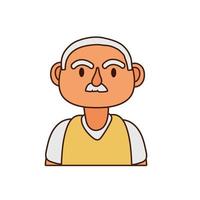 old man person avatar character vector