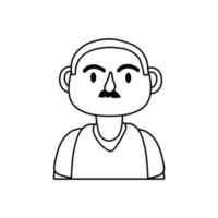 old man person character line style icon vector