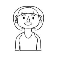 old woman person character line style icon vector