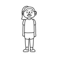 old woman person character line style icon vector