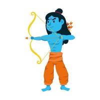 rama god with arch character vector