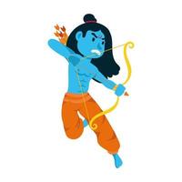 rama god with arch character vector