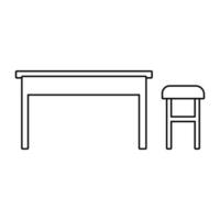 table and chair wooden house forniture vector