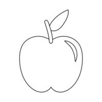 apple fresh fruit nature line style icon vector