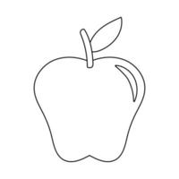 apple fresh fruit nature line style icon vector