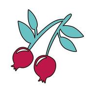 cerezas frutas frescas icono de la naturaleza vector