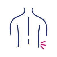 torso with hip pain line and fill style icon vector