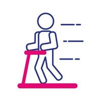 person walking in machine line and fill style icon vector