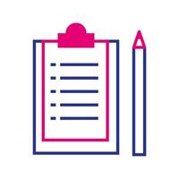 checklist with pencil line and fill style icon vector