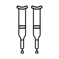 muletas discapacitadas icono de estilo de línea de herramienta vector