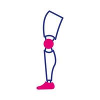 prosthesis of leg line and fill style icon vector