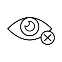 blind eye with denied symbol line style icon vector