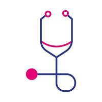 stethoscope medical line and fill style icon vector