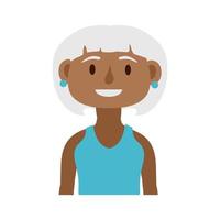 anciana afro mujer personaje avatar vector