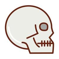 human body skull anatomy organ health line and fill icon vector